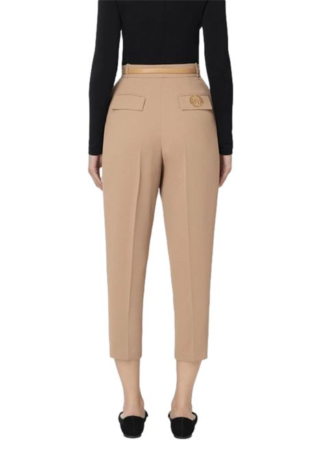 Crepe trousers with belt and embroidery ELISABETTA FRANCHI | Trousers | PA02846E2032